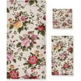 thumbnail image 1 of SKYSONIC 3 Pack Towel Floral Pattern Cotton Bath Towel Set (1 Bath Towel, 1 Hand Towel, 1 Washcloth) for Bathroom, Super Soft and Quick Dry Towels, 1 of 7