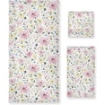 thumbnail image 1 of SKYSONIC 3 Pack Towel Sketchy Wild Floral Cotton Bath Towel Set (1 Bath Towel, 1 Hand Towel, 1 Washcloth) for Bathroom, Super Soft and Quick Dry Towels, 1 of 7