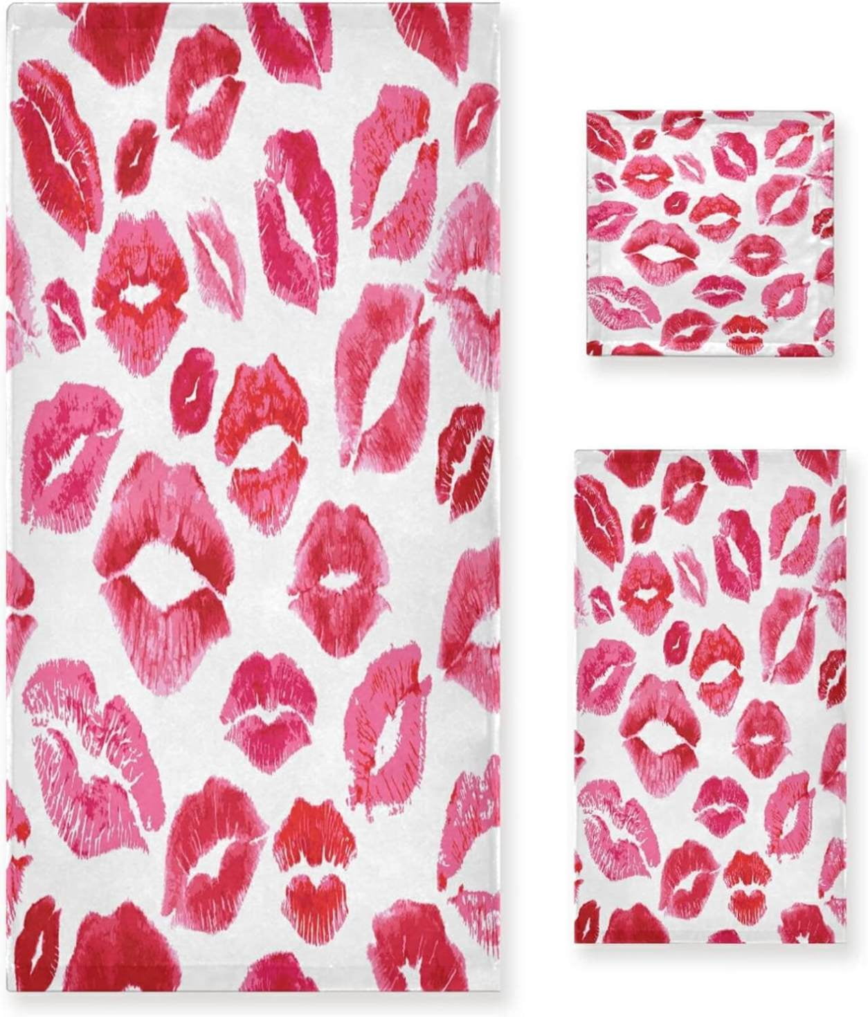 SKYSONIC 3 Pack Towel Valentine's Day Mother's Day Red Hearte Love ...