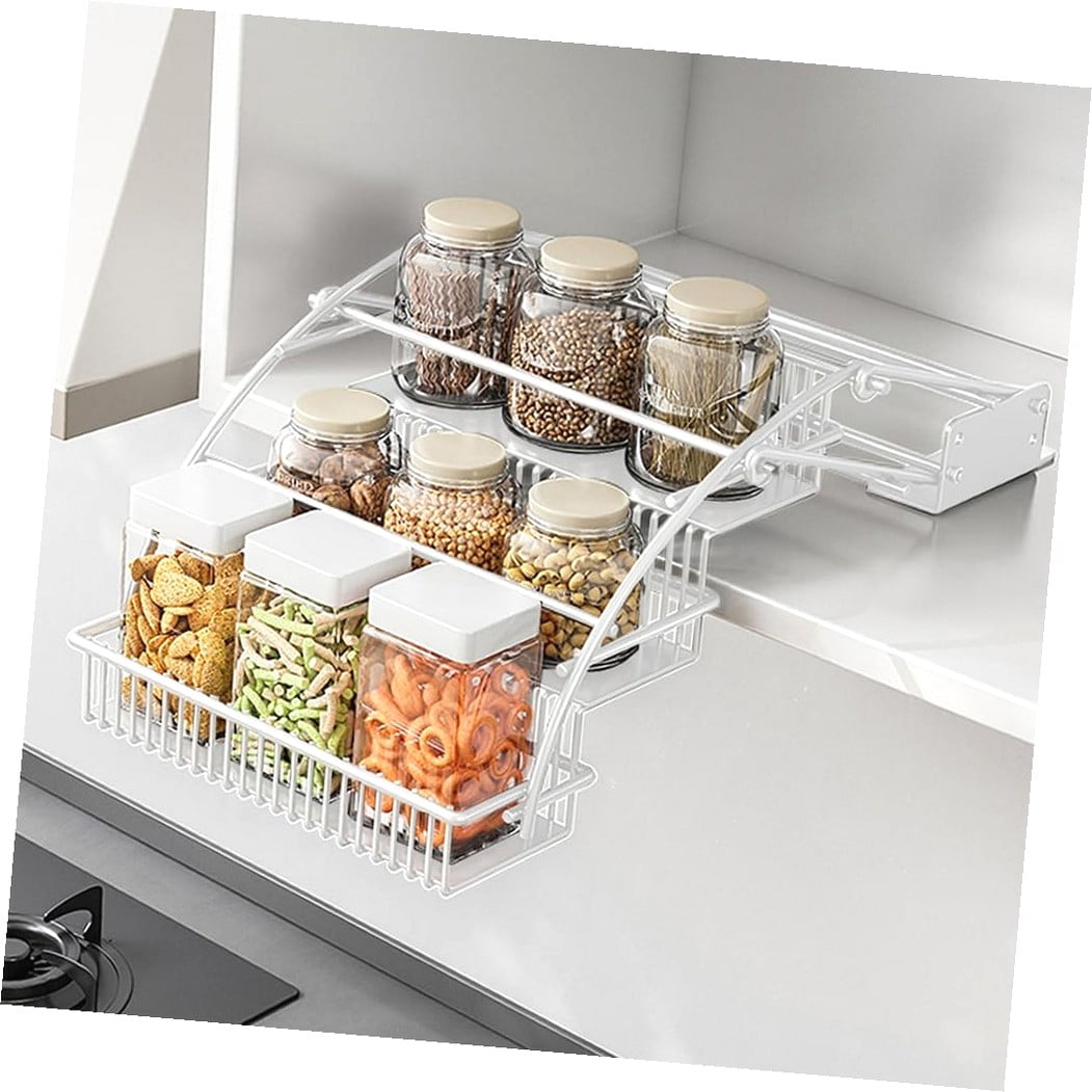 SKYSONIC 3-Tier Pull Down Spice Rack Organizer for Inside Cabinet ...