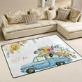 thumbnail image 1 of SKYSONIC 36x24in Colorful Flowers Car Area Rug, Watercolor Summer Floral Non-Slip Floor Carpet for Indoor Living Dining Room Bedroom, 1 of 7