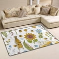 thumbnail image 1 of SKYSONIC 36x24in Cute Sunflower Bees Area Rug, Little Wild Flowers Non-Slip Floor Carpet for Indoor Living Dining Room Bedroom, 1 of 7