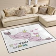 thumbnail image 1 of SKYSONIC 36x24in Pink Whales Mothers Day Area Rug, I Love You Mom Non-Slip Floor Carpet for Indoor Living Dining Room Bedroom, 1 of 7