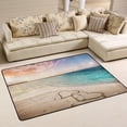 thumbnail image 1 of SKYSONIC 36x24in Sandy Beach Sunset Area Rug, Drawn Two Hearts Non-Slip Floor Carpet for Indoor Living Dining Room Bedroom, 1 of 7