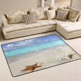thumbnail image 1 of SKYSONIC 36x24in Starfish Whute Sandy Beach Area Rug, Summer Blue Sea Non-Slip Floor Carpet for Indoor Living Dining Room Bedroom, 1 of 7