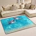thumbnail image 1 of SKYSONIC 36x24in Summer Dolphin Starfish Area Rug, Underwater Beach Non-Slip Floor Carpet for Indoor Living Dining Room Bedroom, 1 of 7