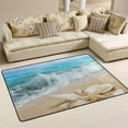 thumbnail image 1 of SKYSONIC 36x24in Summer Seashells Beach Area Rug, Starfish Sea Wave Non-Slip Floor Carpet for Indoor Living Dining Room Bedroom, 1 of 7