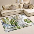 thumbnail image 1 of SKYSONIC 36x24in Tropical Leaves Area Rug, Abstract Palm Watercolor Non-Slip Floor Carpet for Indoor Living Dining Room Bedroom, 1 of 7
