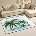 thumbnail image 1 of SKYSONIC 36x24in Watercolor Palm Trees Area Rug, Summer Sea Beach Non-Slip Floor Carpet for Indoor Living Dining Room Bedroom, 1 of 7