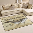 thumbnail image 1 of SKYSONIC 36x24in Whale World Map Area Rug, Retro Yellow Non-Slip Floor Carpet for Indoor Living Dining Room Bedroom, 1 of 7