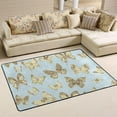 thumbnail image 1 of SKYSONIC 36x24in Butterflies Glittering Area Rug, Luxury Seamless Pattern Non-Slip Floor Carpet for Indoor Living Dining Room Bedroom, 1 of 7