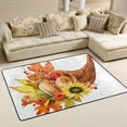 thumbnail image 1 of SKYSONIC 36x24in Fall Cornucopia Watercolor Area Rug, Pumpkin Sunflower Maple Non-Slip Floor Carpet for Indoor Living Dining Room Bedroom, 1 of 7