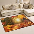 thumbnail image 1 of SKYSONIC 36x24in Fall Maple Leaves Area Rug, Autumn Forest Sunset Non-Slip Floor Carpet for Indoor Living Dining Room Bedroom, 1 of 7