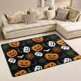 thumbnail image 1 of SKYSONIC 36x24in Halloween Pumpkins Bat Area Rug, Spider Web Non-Slip Floor Carpet for Indoor Living Dining Room Bedroom, 1 of 7