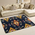 thumbnail image 1 of SKYSONIC 36x24in Ikat Geometric Ornament Area Rug, Mexica Folk Art Non-Slip Floor Carpet for Indoor Living Dining Room Bedroom, 1 of 7