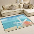 thumbnail image 1 of SKYSONIC 36x24in Summer Blue Starfish Area Rug, Blue Sea Sky Non-Slip Floor Carpet for Indoor Living Dining Room Bedroom, 1 of 7