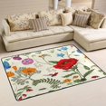 thumbnail image 1 of SKYSONIC 36x24in Summer Poppy Colorful Area Rug, Blue Butterfly Lovely Non-Slip Floor Carpet for Indoor Living Dining Room Bedroom, 1 of 7