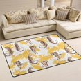 thumbnail image 1 of SKYSONIC 36x24in Tropical Jungle Leopards Area Rug, Non-Slip Floor Carpet for Indoor Living Dining Room Bedroom, 1 of 7