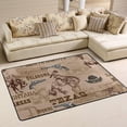 thumbnail image 1 of SKYSONIC 36x24in Wild West Rodeo Cowboys Area Rug, Retro Western Country Non-Slip Floor Carpet for Indoor Living Dining Room Bedroom, 1 of 7