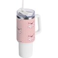 thumbnail image 1 of SKYSONIC 40 oz Pink Pig Tumbler with Handle and Straw Lid, Insulated Cup Reusable Stainless Steel Water Bottle Travel Mug, 1 of 7