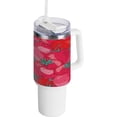 thumbnail image 1 of SKYSONIC 40 oz Red Strawberry Tumbler with Handle and Straw Lid, Insulated Cup Reusable Stainless Steel Water Bottle Travel Mug, 1 of 7