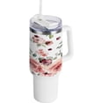 thumbnail image 1 of SKYSONIC 40 oz Spring Flowers Tumbler with Handle and Straw Lid, Insulated Cup Reusable Stainless Steel Water Bottle Travel Mug, 1 of 7