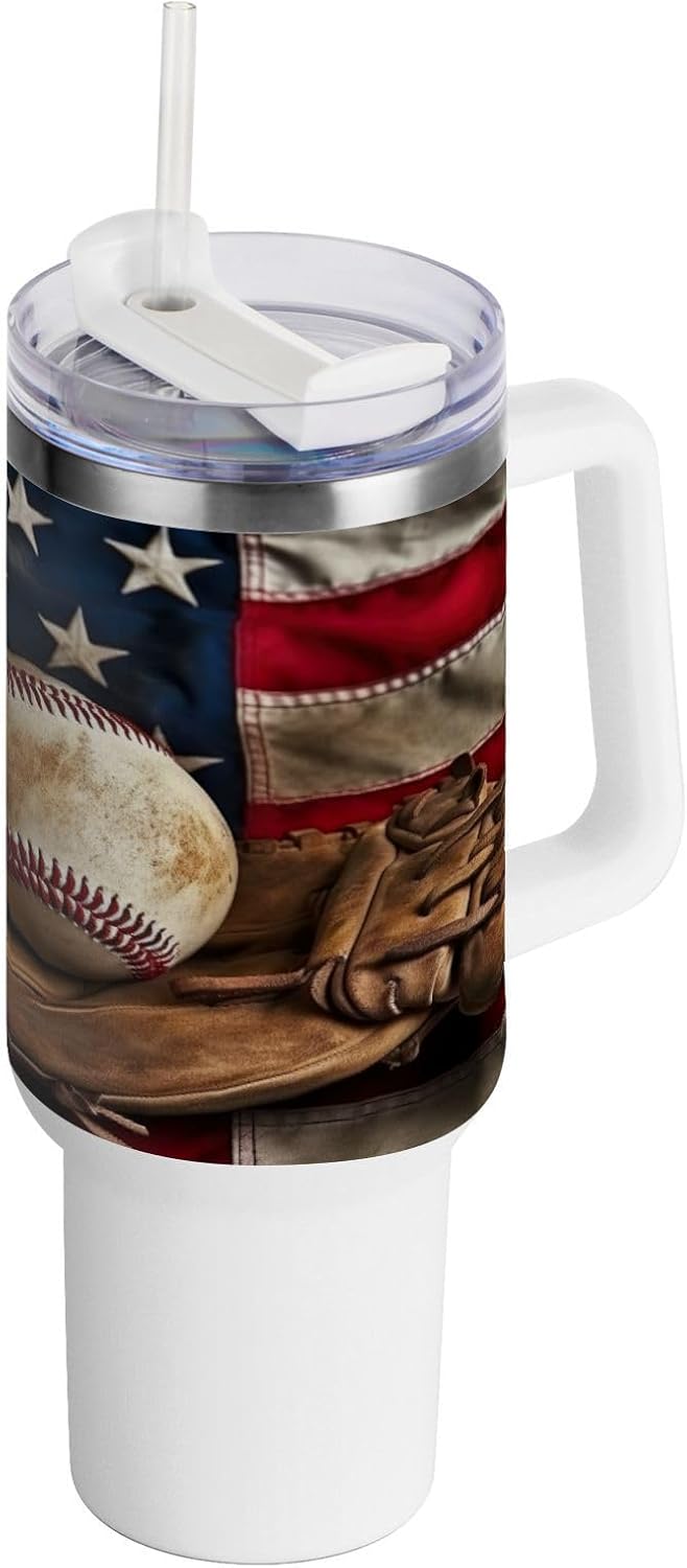 BASEBALL RHINESTONE STAINLESS STEEL TUMBLER 40oz main image 1