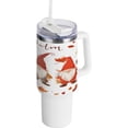thumbnail image 1 of SKYSONIC 40oz Tumbler with Handle and Straw-Double Wall Vacuum Reusable Stainless Steel Insulated Water Bottle Mothers Day Gifts, maple leaf and dwarf, 1 of 7
