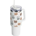 thumbnail image 1 of SKYSONIC 40oz Tumbler with Handle and Straw-Double Wall Vacuum Reusable Stainless Steel Insulated Water Bottle Mothers Day GiftsCute Animals Bear Cat Rabbit, 1 of 7