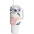 thumbnail image 1 of SKYSONIC 40oz Tumbler with Handle and Straw-Flowers Sketching Naive StyleDouble Wall Vacuum Reusable Stainless Steel Insulated Water Bottle Mothers Day Gifts, 1 of 7