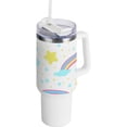 thumbnail image 1 of SKYSONIC 40oz Tumbler with Handle and Straw-Double Wall Vacuum Reusable Stainless Steel Insulated Water Bottle Mothers Day GiftsStar and Rainbow, 1 of 7
