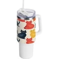 thumbnail image 1 of SKYSONIC 40oz Tumbler with Handle and Straw Lid Double Stainless Steel Vacuum Insulated Travel Mug for Hot Cold Water,Cats, 1 of 7