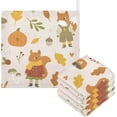 thumbnail image 1 of SKYSONIC 5 PCS Autumnal Forest Pattern Baby Muslin Washcloths, Cute Animal Face Towel Burp Cloths Ultrasoft Absorbent Cotton Bath Wipes Towels for Newborn Boys Girls, 1 of 7
