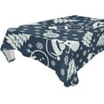 thumbnail image 1 of SKYSONIC 54"x72" Square Tablecloth with Hipster Santa Claus Snowman and Christmas Tree Prints, Anti-Wrinkle and Smooth Table Cloth for Kitchen/Home Wedding Party Decoration, 1 of 7