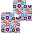 thumbnail image 1 of SKYSONIC 6 PCS Colorful Donut Pattern Washcloths, 12"x12" Cotton Wash Cloths, Highly Absorbent and Soft Face Towels for Bathroom,Gym,Hotel and Spa, 1 of 7