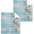 thumbnail image 1 of SKYSONIC 6 PCS Vintage Wooden Starfish Washcloths, 12"x12" Cotton Wash Cloths, Highly Absorbent and Soft Face Towels for Bathroom,Gym,Hotel and Spa, 1 of 7