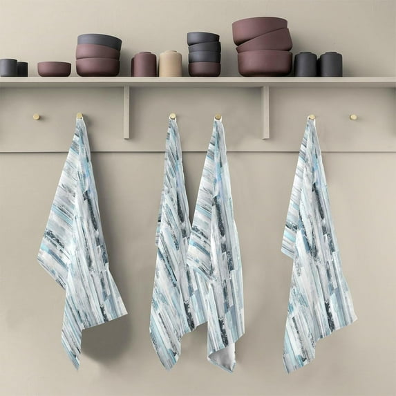 SKYSONIC 6 Pack Wood Grain Kitchen Towels Soft Highly Absorbent Dish Towels Reusable Tea Towels Set 28 x 18 Inch