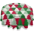 thumbnail image 1 of SKYSONIC 60" Christmas Tree Round Tablecloth Red and Green Table Cloth Cover Mat Washable Polyester Table Covers Dining Decorative Holiday Home Picnic Party Wedding, 1 of 7