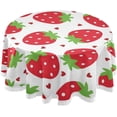 thumbnail image 1 of SKYSONIC 60" Cute Strawberry Round Table Cloth Red Heart Polyester Tablecloth Washable Tablecover for Party Dinner Home Decor, 1 of 7