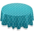 thumbnail image 1 of SKYSONIC 60" Fish Scale Round Tablecloth Mermaid Shining Blue Table Cloth Cover Mat Washable Polyester Home Decorative for Dining Wedding Holiday Party, 1 of 7