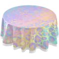 thumbnail image 1 of SKYSONIC 60" Leopard Glitter Round Table Cloth Rainbow Animal Skin Polyester Tablecloth Washable Tablecover for Party Dinner Home Decor, 1 of 7