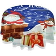 thumbnail image 1 of SKYSONIC 60" Santa Claus Christmas Round Tablecloth Snowman Xmas Tree Table Cloth Cover Mat Washable Polyester Dining Decorative for Holiday Home Picnic Party Wedding, 1 of 1