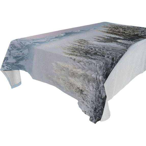 SKYSONIC 60"x60" Square Tablecloth with Prints, Anti-Wrinkle and Smooth Table Cloth for Kitchen/Home/Dinning Wedding Decoration