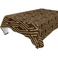 thumbnail image 1 of SKYSONIC 60”x90" Square Tablecloth with Dark Brown and Gold Lattice Prints, Anti-Wrinkle and Smooth Table Cloth for Kitchen/Home Decoration, 1 of 7