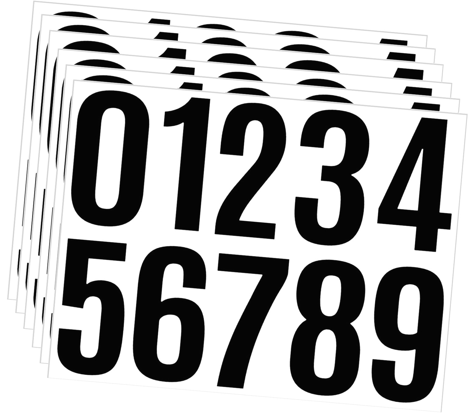 SKYSONIC 60PCS Number Stickers 6x4 Inch Large Vinyl Self-Adhesive ...