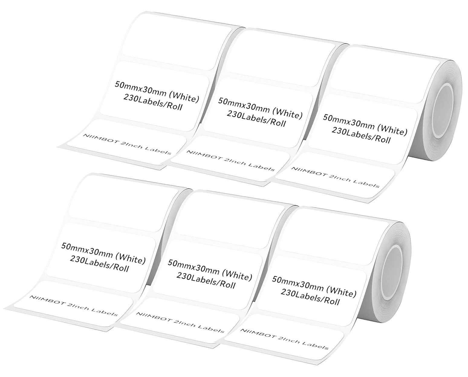 SKYSONIC 6Rolls Label Tape for NIIMBOT B1/B21/B3S Printer, (1380Pcs in ...