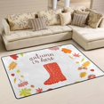 thumbnail image 1 of SKYSONIC 72x48in Boots Leaves Autumn Area Rug, Fall Wreath Non-Slip Floor Carpet for Indoor Living Dining Room and Bedroom Area, 1 of 7