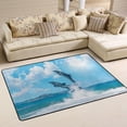 thumbnail image 1 of SKYSONIC 72x48in Dolphin Summer Jump Area Rug, Ocean Ocean Animal Non-Slip Floor Carpet for Indoor Living Dining Room and Bedroom Area, 1 of 7