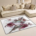 thumbnail image 1 of SKYSONIC 72x48in Fashion Floral Hummingbirds Area Rug, Hibiscus Flowers Non-Slip Floor Carpet for Indoor Living Dining Room and Bedroom Area, 1 of 7