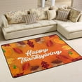 thumbnail image 1 of SKYSONIC 72x48in Happy Thanksgiving Autumn Area Rug, Maple Leaf Fall Non-Slip Floor Carpet for Indoor Living Dining Room and Bedroom Area, 1 of 7